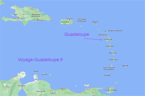 Carte des Antilles Guadeloupe Martinique République dominicaine