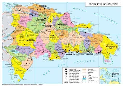 Carte de la République dominicaine et Hispaniola