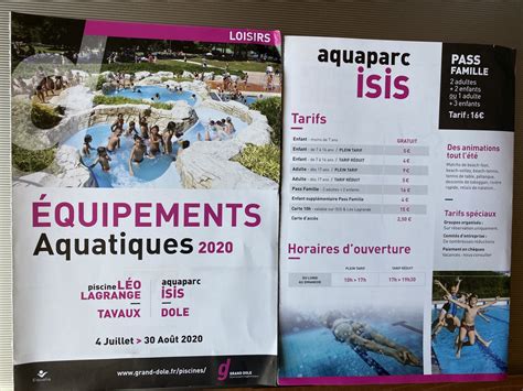 Attractions et bassins de l’Aquaparc Isis