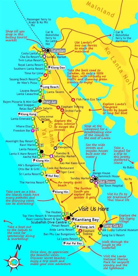 Long Beach et carte de Koh Lanta