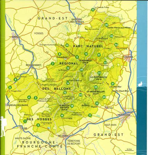 Carte des communes du Parc des Ballons des Vosges