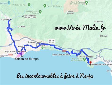 carte de la côte entre Nerja et Almuñécar