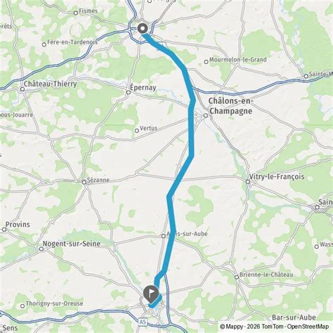 comparaison trajets Troyes Châlons-en-Champagne