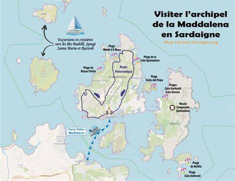 Archipel de la Maddalena carte des îles