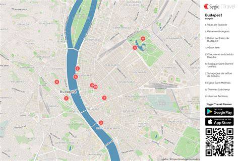 Carte des auberges et attractions centrales Budapest