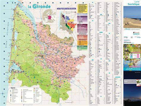 Carte touristique de la Gironde en autocar