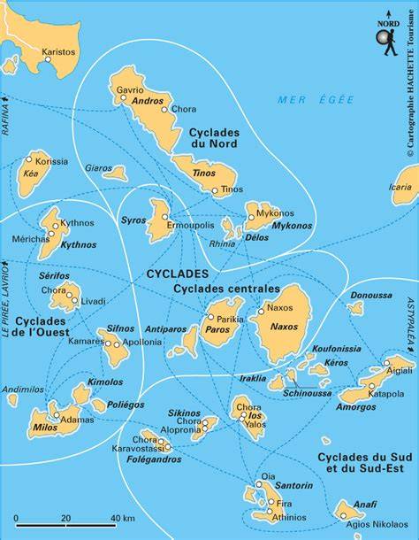 Carte des îles des Cyclades