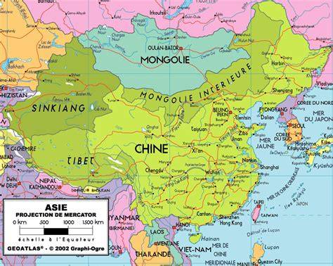 Carte itinéraire Chine Pyongyang Kaesong