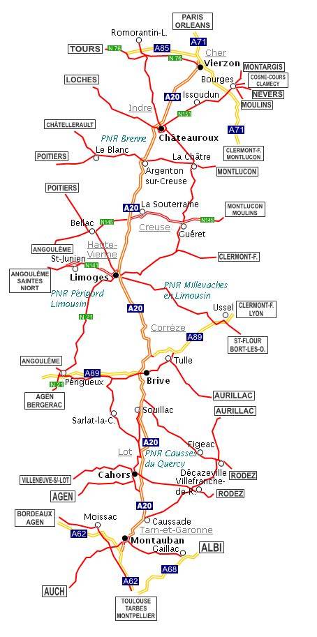 Carrefour de la Croisière N145 A20 carte