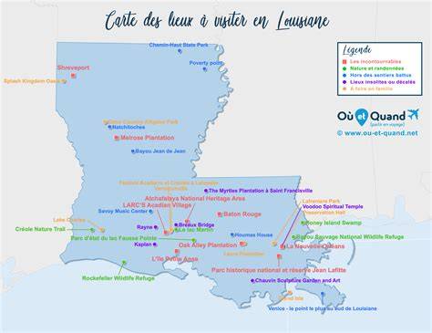Carte touristique de la Louisiane