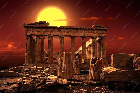Acropole d’Athènes au coucher du soleil