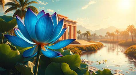 Lotus bleu dans un jardin égyptien