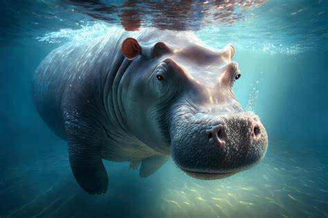 Hippopotame dans les rues de Sainte-Lucie