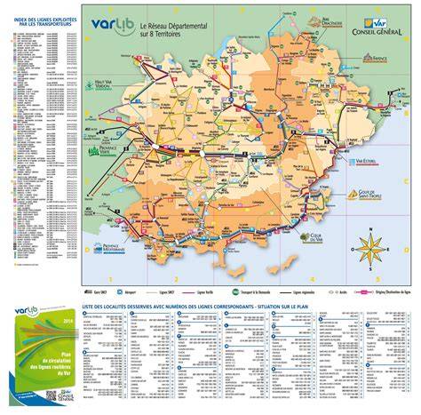 Carte des transports dans le Var