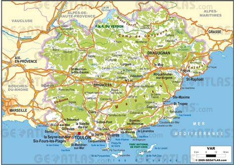 Carte touristique du Var et Côte d’Azur