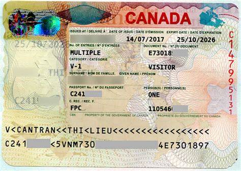 Visa visiteur canadien dans un passeport