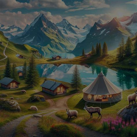Glamping dans un camping des Alpes suisses