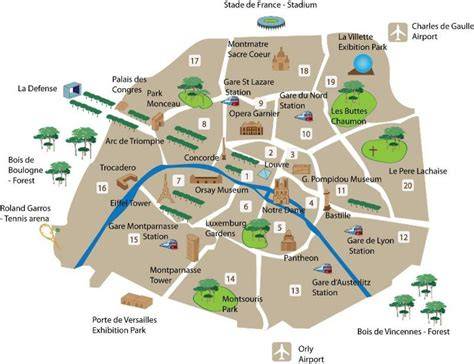 Carte des attractions autour de Montmartre