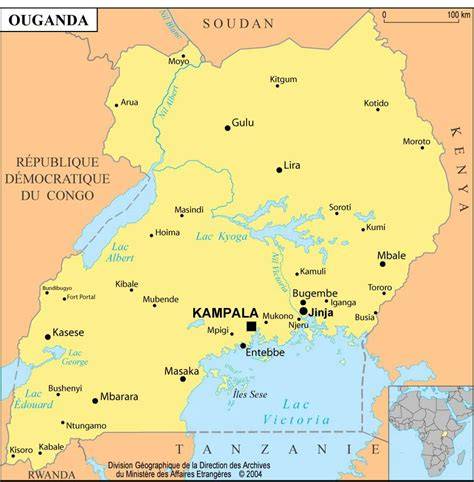 Carte des monts Rwenzori entre Ouganda et RDC