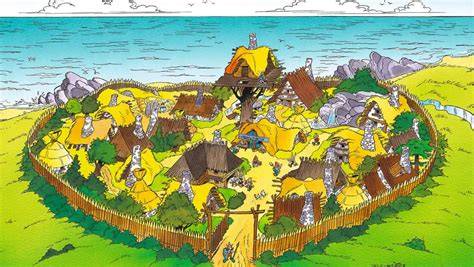Astérix Obélix village gaulois illustration