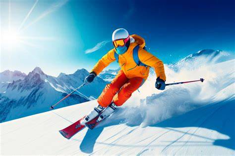 Skieur handisport sur piste enneigée à Livigno