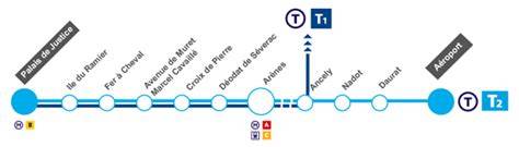 Carte Blagnac Toulouse aéroport tram T2