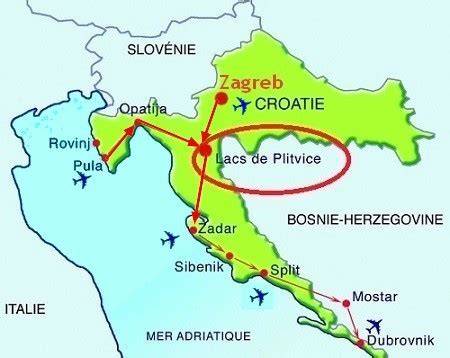 Carte Croatie Mostar Plitvice Balkans