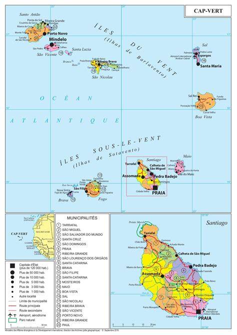 Carte des îles du Cap-Vert et aéroports
