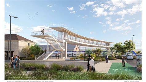 Passerelle entre gare et Futuroscope