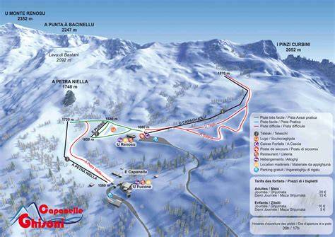 Village enneigé et pistes de ski à Ghisoni