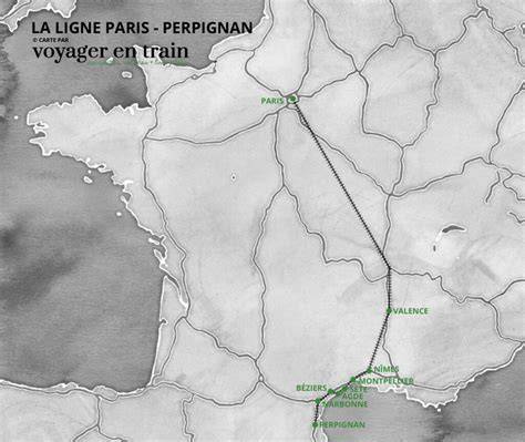 Carte de la liaison aérienne Paris Perpignan