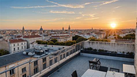 Rooftop hostel vue centre ville