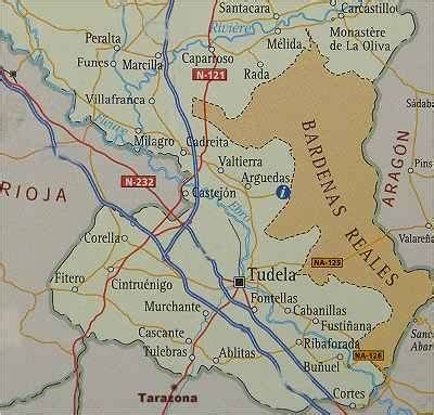 Carte itinéraire Bardenas Tudela Pampelune