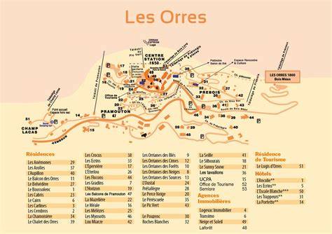 Carte accès et navettes Les Orres 1650