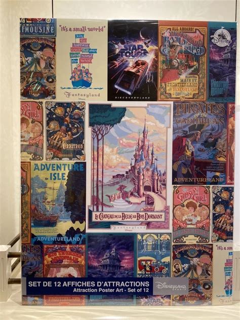 Set affiches attractions Disneyland Paris