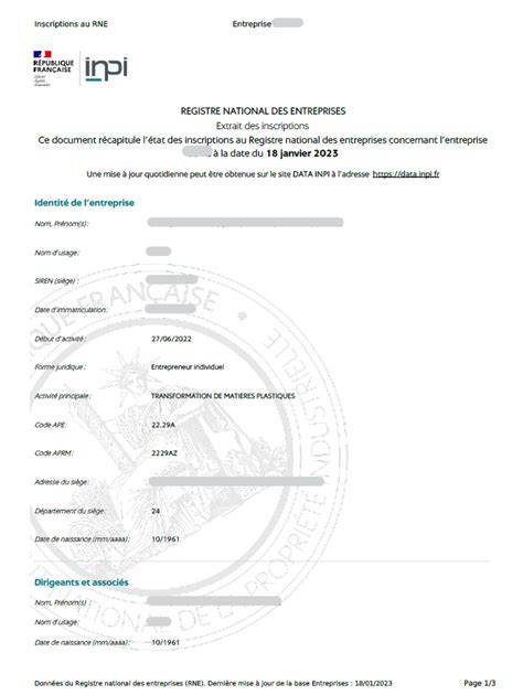 Registre national des entreprises françaises