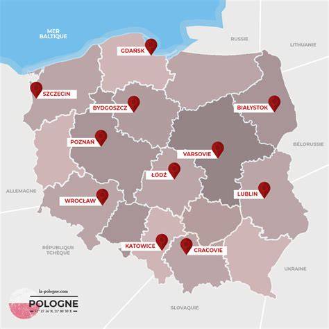 Carte touristique des villes polonaises