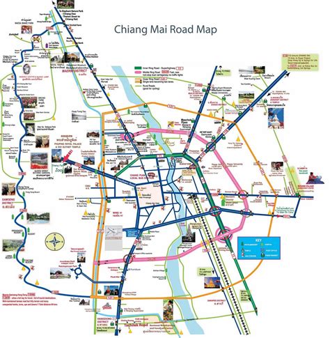 Carte de la vieille ville de Chiang Mai