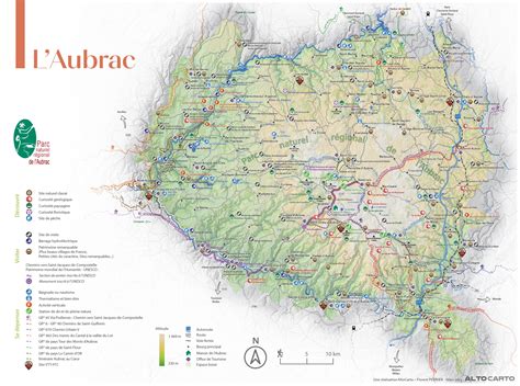 Carte du Parc naturel régional Aubrac