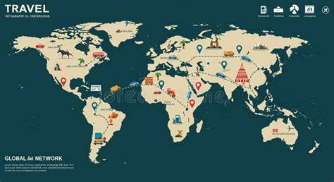 Carte des destinations balnéaires mondiales