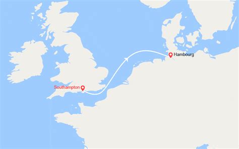 Itinéraire de croisière Cherbourg Hambourg