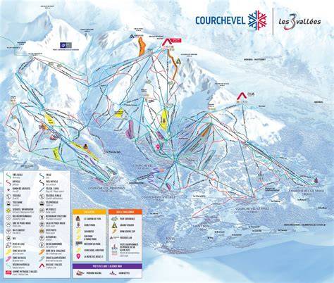 Carte des villages et pistes de Courchevel
