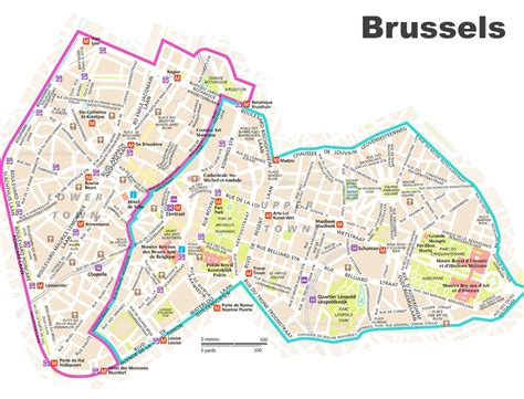 Carte des auberges centrales de Bruxelles