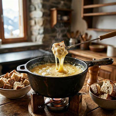 Grande cheminée savoyarde et cuisine traditionnelle