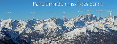 Panorama des montagnes des Écrins