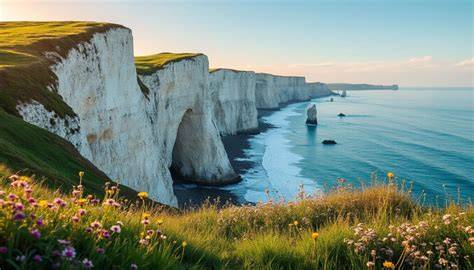 Paysages verdoyants et falaises blanches d’Angleterre