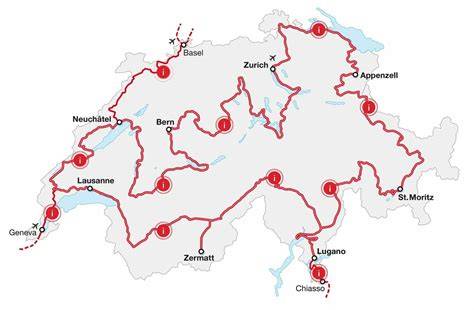 Carte panoramique du Grand Tour de Suisse