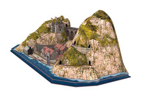Parcours de Lummerland avec maisons et montagnes