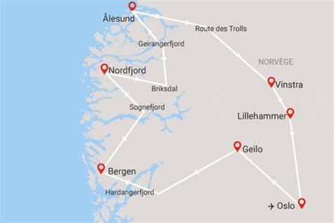 Carte des fjords norvégiens incontournables