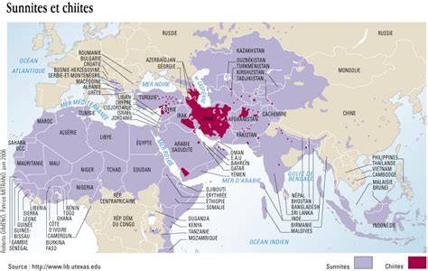 Carte des branches sunnite et chiite